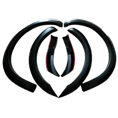 Image de Oneway Jeu d&#039;élargisseurs d&#039;aile compatible avec Ford Ranger T6/T7 2012 2019 (avec Bande) Noir mat