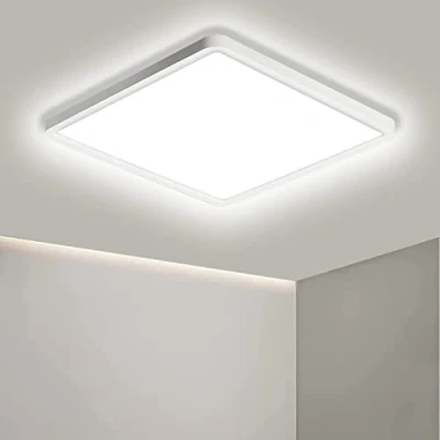 Image de Ouyulong Plafonnier Led Carré 30x30CM, Cuisine Froide 36W,6500K, Étanche IP44, 4200LM,Luminaire Utilisé Dans La Salle De Bain Chambre Salon Couloir Balcon Garage