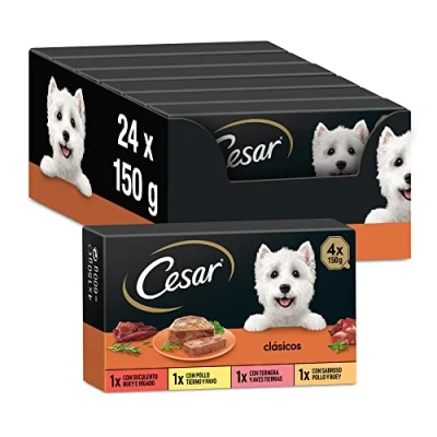 Image de César Multipack de Bandes Alimentaires humides pour Les bretaits, sélection Classiques (Paquet 6 x 4 tarifs 150g)