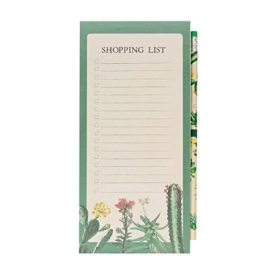 Image de Grupo Erik bloc notes magnétique Botanical Cacti Liste de courses frigo avec crayon papier Feuilles détachables 10 x 21 cm, to do list note