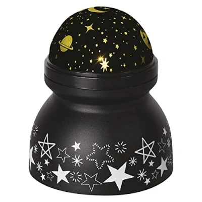 Image de EMOS Universum DCPW05 Projecteur LED, motifs décoratifs en blanc chaud, projection de plafond et mur, alimenté par USB ou piles (3 x AAA), durée vie 10 000 heures, IP20 pour l&#039;intérieur,