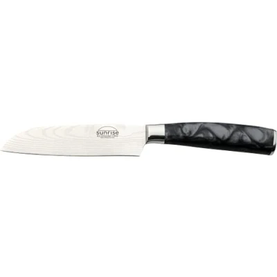 Image de Rockingham Forge Sunrise Collection 12,5 cm Couteau Santoku en Acier Inoxydable X40Cr13 et Poignée Résine, Noir
