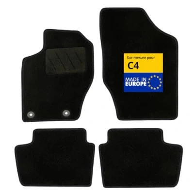 Image de DBS Tapis de Voiture sur Mesure pour C4 (2004 à 2011) Sol antidérapant Automobile Moquette Galaxy 4 pièces
