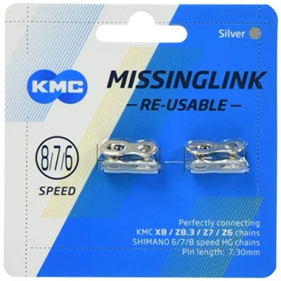 Image de KMC 8 Speed Missinglink Lot de 2 Paires Argenté