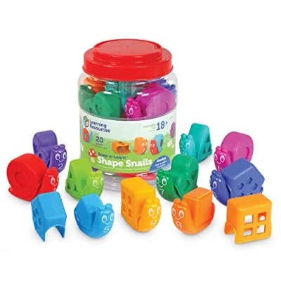 Image de Learning Resources, Escargots des formes Snap n Learn activités petite enfance, jouets éducatifs, couleurs, d’enseignement, 20 pièces, à partir de 18 mois