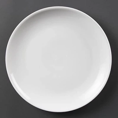 Image de Olympia Whiteware Assiettes de Service Coupe en Porcelaine Blanche 280mm Vaisselle Entièrement Vitrifiée Paquet 6