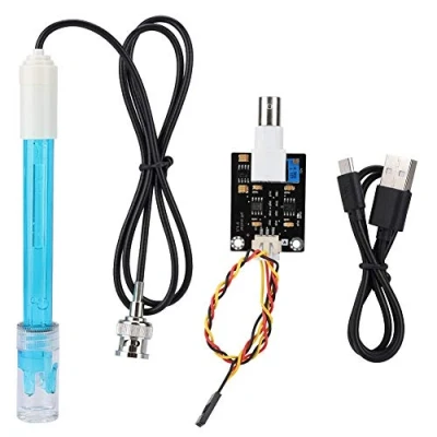 Image de VBESTLIFE Module de Capteur PH 5 V + Composite Test d&#039;électrode Code avec connecteur BNC