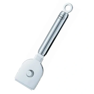 Image de RÖSLE Racloir pour surfaces de cuisson en vitrocéramique, nettoyage, acier inoxydable 18/10, vis fixation réglable, lame remplaçable