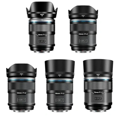 Image de SIRUI Sniper Ensemble d&#039;objectifs autofocus 16 mm, 23 33 56 75 objectif d&#039;appareil photo grand angle APS C F1.2 (monture X, noir)