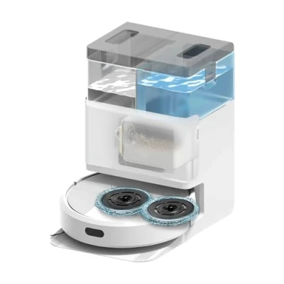 Image de iRobot Roomba Plus 405 Combo Robot + AutoWash Base Multifonction Lavage et séchage des lingettes LiDAR Clearview 75 Jours d&#039;autovidage Double avec SmartScrub Blanc