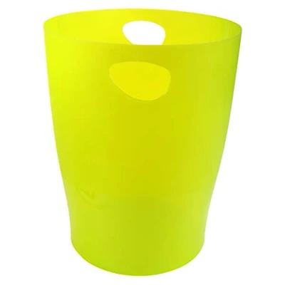 Image de Exacompta Réf. 45381D Lot de 8 corbeilles à papier, poubelles ECOBIN avec poignées Volume 15 litres, pour le bureau comme en Home office Dimensions 26,3x26x33,5 cm translucide vert anis