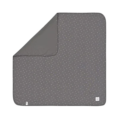 Image de LÄSSIG Couverture câline pour bébé douillette certifiée GOTS douce/Interlock Baby Blanket 80 x cm Spots anthracite