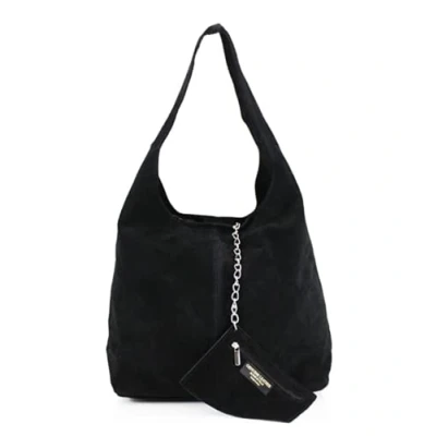 Image de Modarno sac à bandoulière pour femme en daim pochette, cuir véritable femme, Noir