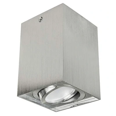 Image de Maclean MCE426 C/M Plafonnier encastrable avec douille GU10 pour ampoules LED et halogènes jusqu&#039;à 40 W Montage en saillie orientable Aluminium