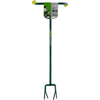 Image de LEBORGNE Rotogrif NaturOvert, Griffe Rotative 4 Dents Manche en Bois PEFC 100% Idéale pour la Préparation des Sols avant Culture Outillage de Jardinage coloris aléatoire