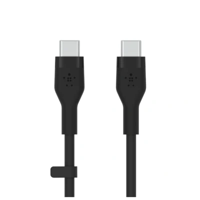Image de Belkin BoostCharge Flex câble USB C vers en silicone, certifié IF, recharge Power Delivery, pour iPhone 15, MacBook, iPad Pro, Samsung Galaxy S24, Google Pixel, etc, 3 m, noir