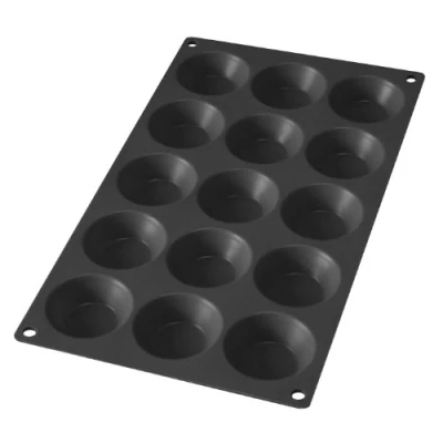 Image de Lékué Moule pâtisserie Tartalettes 15 cavités, silicone platine noir