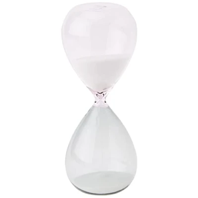 Image de TFA Dostmann Sablier 15 Minutes 18.6009.02.40 en Verre, minuteur, décoration de Table, minuterie, Gris/Rose, Sable