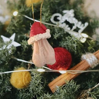 Image de UglyNutsack Pendentif de Noël 3D en forme d&#039;œuf amusant pour sapin Noël, décorations à suspendre amis, famille, sacs billes 3D, amusantes, cadeau