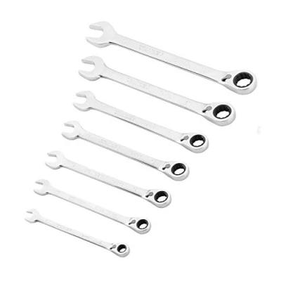 Image de Stanley Fmmt82848 0 Clés Mixtes À Cliquet Réversible Gamme FatMax Fourche Inclinée 15 Avec Système &quot;Anti Slip&quot; Œil Orienté Angle De Reprise Étui Rangement Compact Jeu 7 Pièces