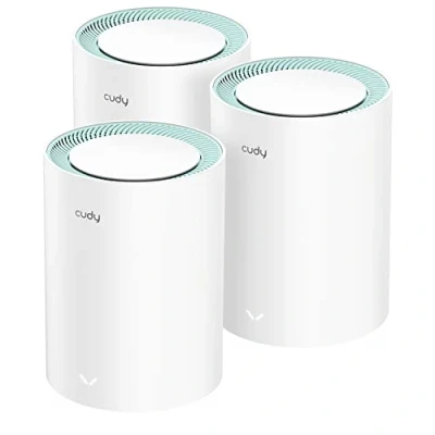 Image de Cudy M1300 3 PACK système Wi Fi maillé Bi bande (2,4 GHz / 5 GHz) (802.11ac) Blanc 1 Interne Neuf
