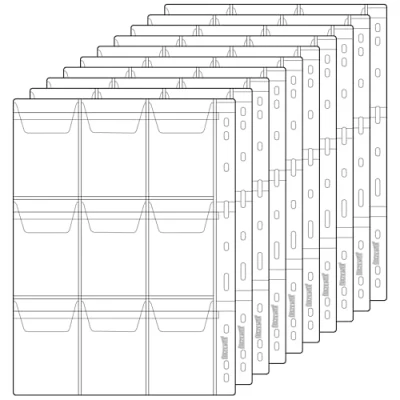 Image de Uncle Paul Pages de Poche à Monnaie 9 Poches/Feuille Inserts Standard Trous Manchons Collecte pour Capsules Badges Timbres 10 Feuilles CS03109