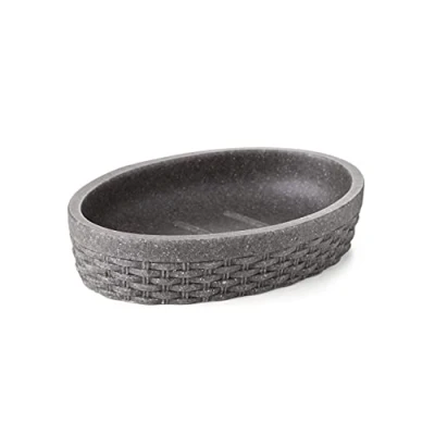 Image de TATAY Nest Savon, Poly résine, Gris Anthracite, 12.6 x 9.12 2.8 cm