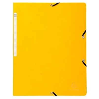 Image de Exacompta Réf. 5519E 1 chemise à élastiques sans rabat pochette en carte lustrée 400 g/m2 dimensions 24 x 32 cm pour documents au format A4 couleur jaune