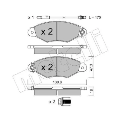 Image de Kit de plaquettes frein, frein à disque METELLI 22 0253 1