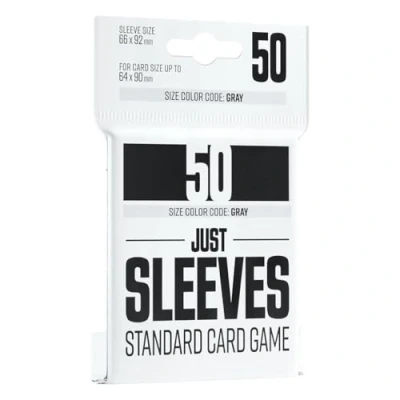Image de Just sleeves 50 protège cartes Dos opaque coloris noir Aspect brillant Format standard 66x92mm Color Code Gray Jeu de société Accessoire