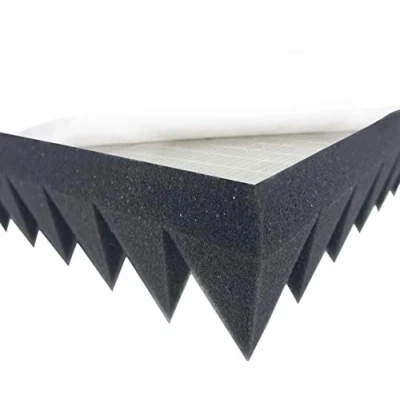 Image de Mousse pyramidale auto adhésive type 100 x 50 7 cm Tapis d&#039;isolation acoustique pour une isolation efficace