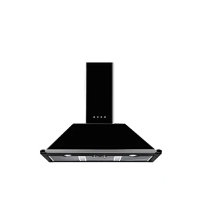 Image de Hotte decorative murale Smeg KT100BLE aspirante Pyramide largeur 100 cm Débit d&#039;air maximum (en m3/h) : 788 Niveau sonore Décibel mini. / maxi. dBA) 64