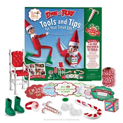 Image de Elf on The Shelf Scout Elfes at Play Kit avec livre d&#039;idées de Noël sur l&#039;étagère Lot d&#039;accessoires d&#039;arrivée d&#039;elfe pour fille et garçon