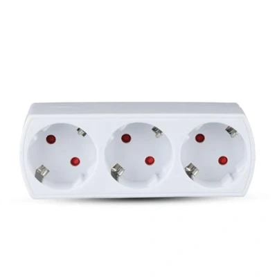 Image de V TAC Adaptateur Multiprise Triple Murale 3 Prises Bloc Multiprises avec 16A Shuko pour Maison, Bureau, Magasin, Garage 250V Compact et Pratique Électrique Blanc