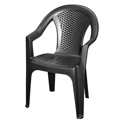 Image de Chaise de jardin empilable, plastique effet rotin empilable en 2 couleurs au choix 1 Stück anthrazit