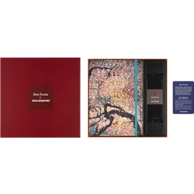 Image de Moleskine Coffret Collector Collection Asie 2024, 3 Cahiers à Lignes Éd. Limitée, Couverture Rigide, Design de Momoko Sakura, Zeng Fanzhi et Ahn Sang Soo, Foulard 90x90 dans une Boîte Réutilisable