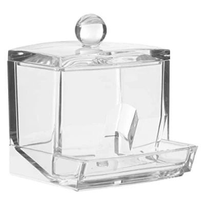 Image de Distributeur coton tige FIVE Selena Polystyrène transparent 9,3 x 8,1 9,9 cm