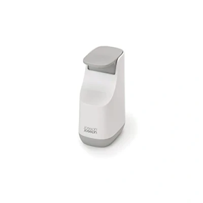 Image de Joseph Distributeur de Savon Salle Bain Compact et Peu encombrant tête Pompe Facile à Pousser, buse Anti Goutte, Rechargeable, Blanc/Gris