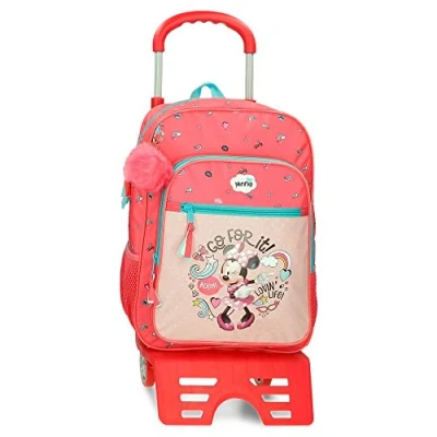 Image de Disney Minnie Lovin Life Sac à dos scolaire avec chariot Multicolore 30 x 38 12 cm Microfibre 13,68 L, multicolore,