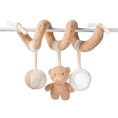 Image de Nattou Spirale en Polyester, Ours, avec hochet, Miroir et Autres activités, env. 20 cm, Teddy, Blanc/Brun Clair
