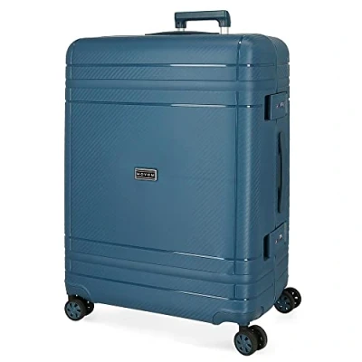 Image de Movom Dimension valise Grande Bleu 54 x 75 32 cm Rigide Polypropylène Fermeture TSA 78L 5,2 kg 4 roues doubles, bleu,