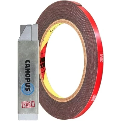 Image de CANOPUS 3M VHB Ruban Adhésif à Double Face Extra Fort, Étanche 5952 (6,35mm x 4,5m),3M de Montage, Idéal pour les bandes lumineuses LED, usage intérieur, extérieur, Noir