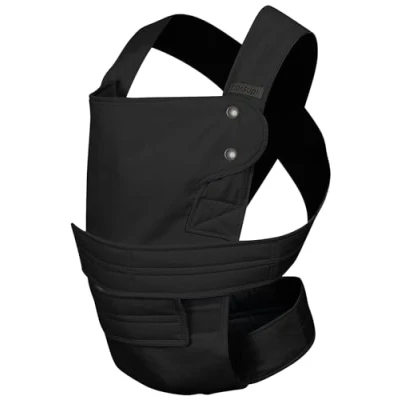 Image de marsupi &gt; &lt; porte bébé et enfant pour nouveau né, très facile à mettre, avec système de fermeture velcro, version 2.0 (S/M, Classic/Black)