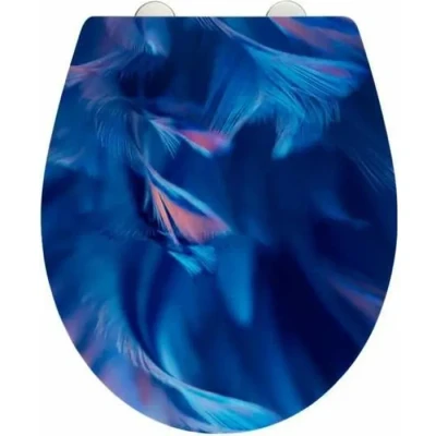 Image de WENKO abattant WC Softness avec Surface Relief, Frein de Chute, Lunette en duroplastique antibactérien hygiénique et incassable, Fixation Acier INOX, 38x44,5 cm, Multicolore