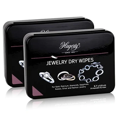 Image de Hagerty Jewelry Dry Wipes Lot de 25 lingettes 9,7 x 6,8 cm (lot 2)