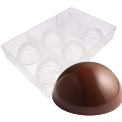 Image de ausuky Lot de 6 moules 3D en polycarbonate transparent pour chocolats, bonbons, gelées, gâteaux