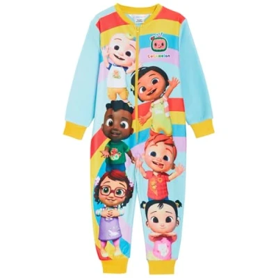 Image de CoComelon Onesie pour Enfants Tout en Un Pyjama garçons Filles Polaire JJ zippé Unisexe vêtements de Nuit