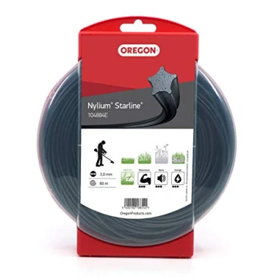 Image de Fil en étoile Oregon Nylium pour coupe bordures et débroussailleuses, cinq arêtes de une finition propre, nylon professionnel, convient aux débroussailleuses à essence, 3mm 60m (‎104884E)