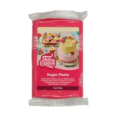 Image de FunCakes Pâte à Sucre Hot Pink: facile utiliser, lisse, flexible, douce et pliable, parfaite pour la décoration de gâteaux. Sans gluten. 250 g