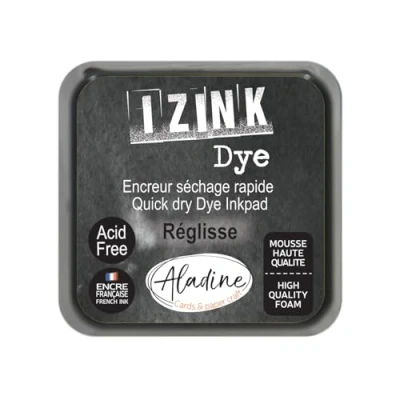 Image de Aladine Encreur Izink Dye Réglisse Noir à Séchage rapide pour Tampons et Pochoirs Scrapbooking Carterie Créative Encre Française Taille M 5 x cm Couleur Noire